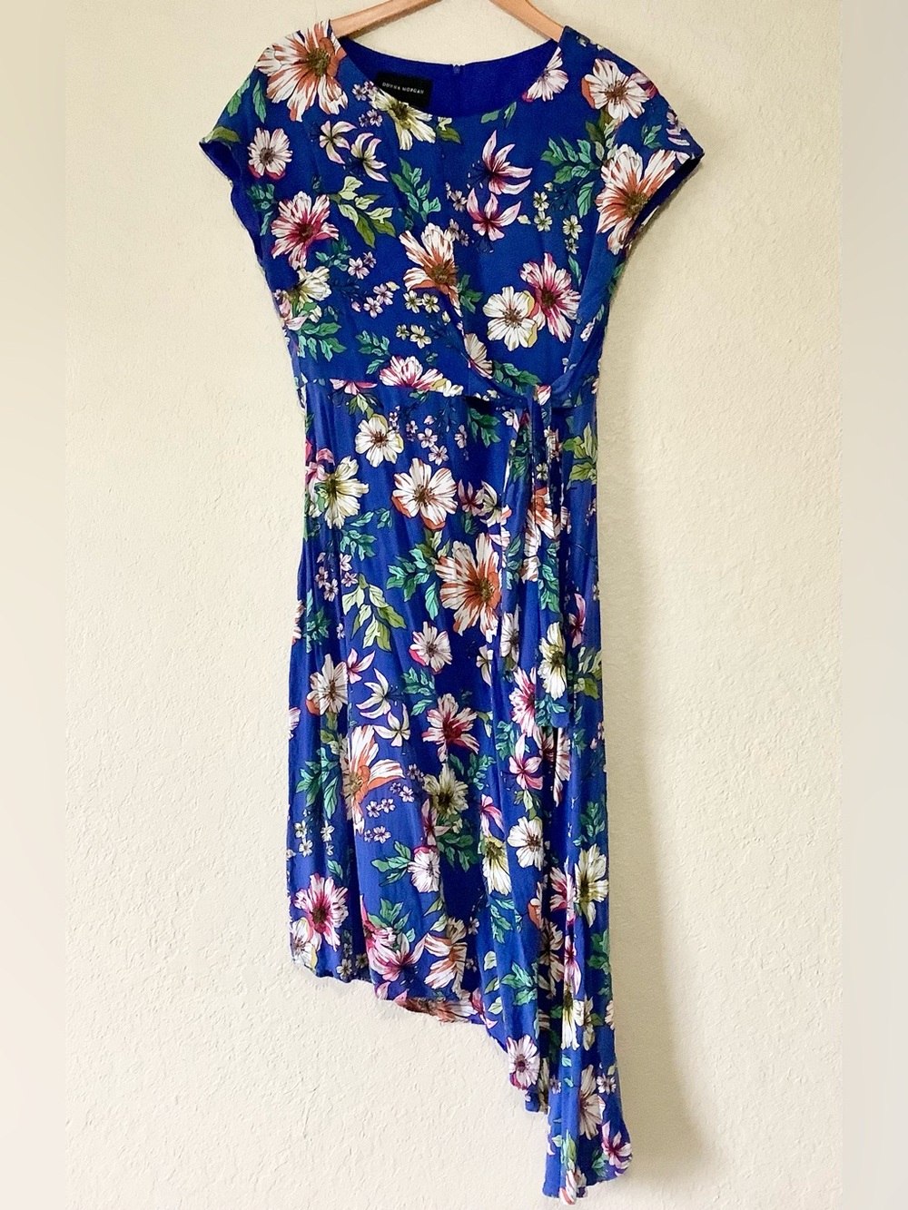 Donna Morgan Royal Blue Floral Fit-and-Flare Dress